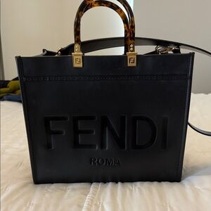 Fendi Black Bag with Tortoiseshell Accents